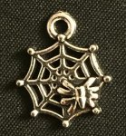 (image for) Silver Spider In Web Charm